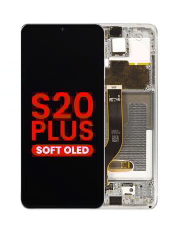 OLED Assembly with Frame for Galaxy S20 Plus 5G (G985 / G986) (CLOUD WHITE) (Aftermarket OLED)