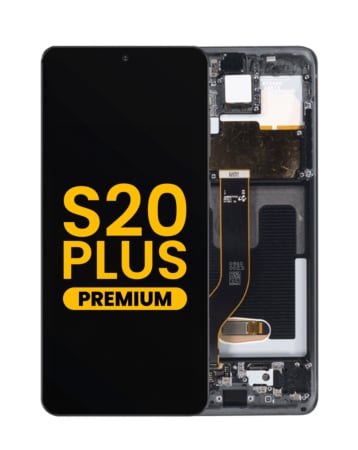 OLED Assembly with Frame for Galaxy S20 Plus 5G (G985 / G986) (COSMIC BLACK) (Premium)