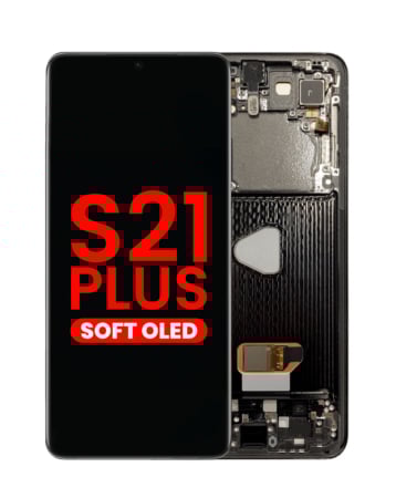 OLED Assembly with Frame for Galaxy S21 Plus 5G (G996) (PHANTOM BLACK) (Aftermarket OLED)