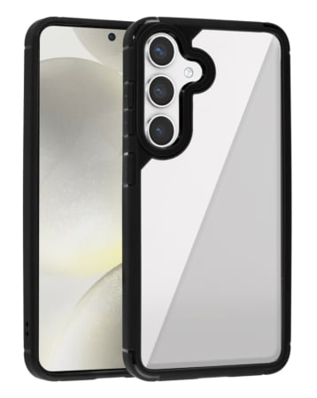 Luxury Shockproof Clear Case - BLACK for Galaxy S25 Plus (Only Ground Shipping)