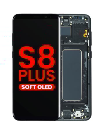 OLED Assembly with Frame for Galaxy S8 Plus (G955) (6.0") (MIDNIGHT BLACK) (Aftermarket OLED)