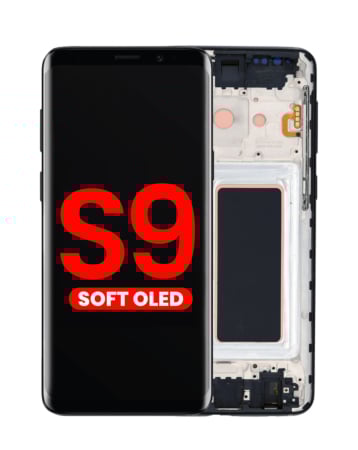 OLED Assembly with Frame for Galaxy S9 (G960) (MIDNIGHT BLACK) (Aftermarket OLED)