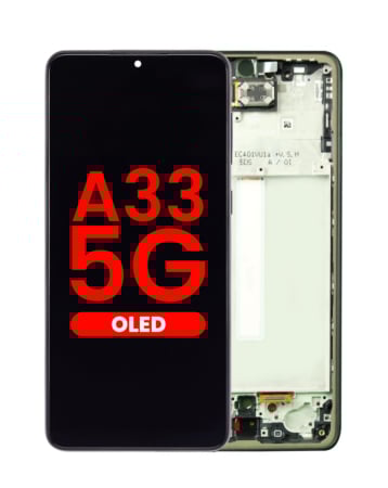 OLED Assembly with Frame for Galaxy A33 5G (A336U / 2022) (US Version) (AWESOME BLACK) (Aftermarket OLED)