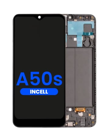 Grab wholesale deals on the LCD Assembly with Frame for the Galaxy A50s 2019 A507, without fingerprint sensor, Aftermarket Incell.