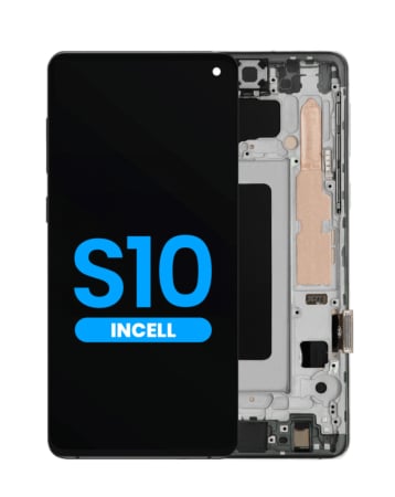 LCD Assembly with Frame for Galaxy S10 (G973) (without Fingerprint Sensor) (PRISM BLACK) (Aftermarket)