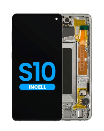 LCD Assembly with Frame for Galaxy S10 (G973) (without Fingerprint Sensor) (PRISM WHITE) (Aftermarket)
