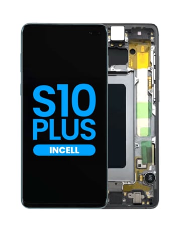 LCD Assembly with Frame for Galaxy S10 Plus (G975) (without Fingerprint Sensor) (PRISM BLACK) (Aftermarket)