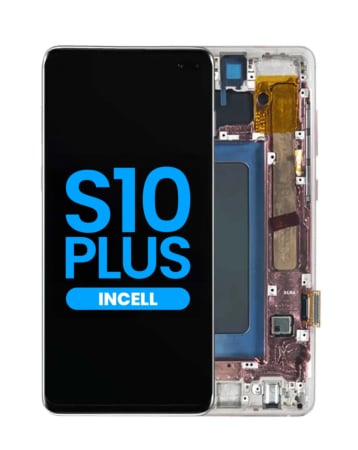 LCD Assembly with Frame for Galaxy S10 Plus (G975) (without Fingerprint Sensor) (PRISM WHITE) (Aftermarket)