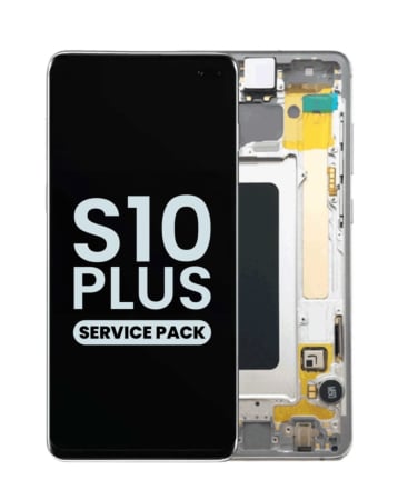 OLED Assembly with Frame for Galaxy S10 Plus G975 (PRISM WHITE) (Service Pack)