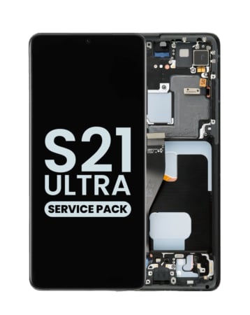 OLED Assembly with Frame for Galaxy S21 Ultra G998 (PHANTOM BLACK) (Service Pack)