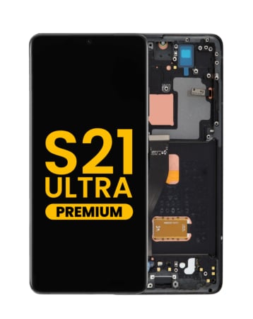 OLED Assembly with Frame for Galaxy S21 Ultra 5G (G998) (PHANTOM BLACK) (Premium)