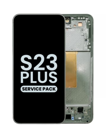 Purchase the OLED assembly with frame for Galaxy S23 Plus S916 in green. Service pack.