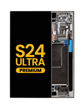 OLED Assembly with Frame for S24 Ultra (S928) (TITANIUM BLACK) (Premium)