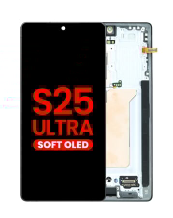 OLED Assembly with Frame for Galaxy S25 Ultra (S938) (TITANIUM BLACK) (Aftermarket OLED)