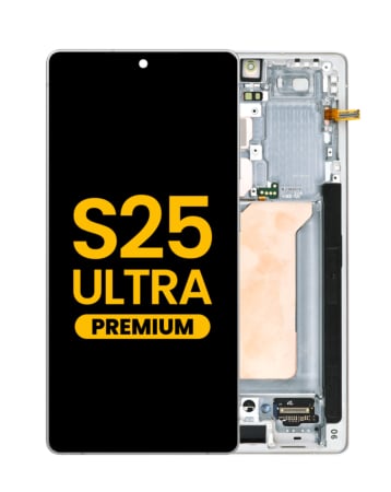OLED Assembly with Frame for Galaxy S25 Ultra (S938) (TITANIUM WHITESILVER) (Premium)