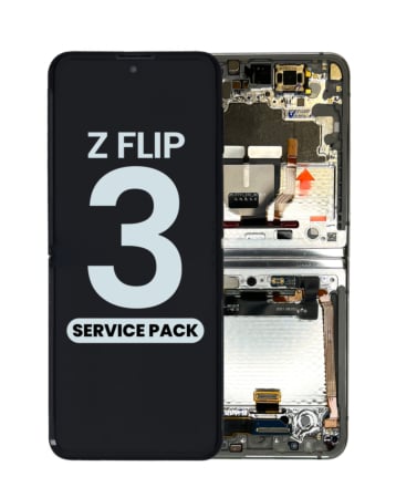 OLED Assembly with Frame for Galaxy Z Flip 3 F711 (WHITE) (US and International) (Service Pack)
