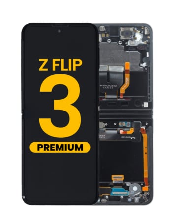 OLED Assembly with Frame for Galaxy Z Flip 3 F711 (PHANTOM BLACK) (US & International)