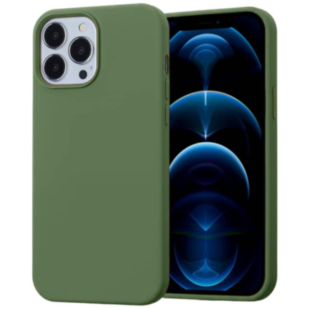 iPhone 13 Mini Soft Solid Silicone Case (Full Buttom Cover) - DARK GREEN (Only Ground Shipping)