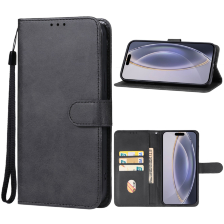 Leather Wallet Case with Card Slot - BLACK for iPhone 16 Pro (Only Ground Shipping)