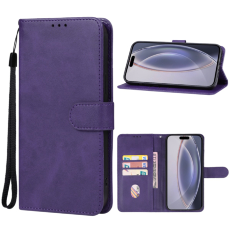 Leather Wallet Case with Card Slot - PURLE for iPhone 16 Pro (Only Ground Shipping)
