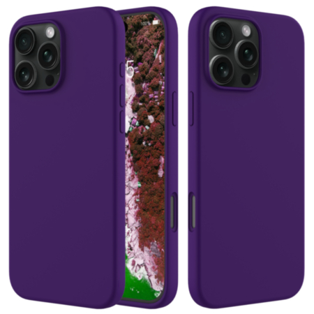 iPhone 16 Pro Soft Solid Silicone Case (Full Buttom Cover) - PURPLE (Only Ground Shipping)
