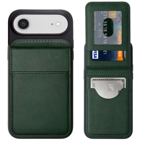 Leather Wallet Case with Kickstand - GREEN for iPhone Air (Only Ground Shipping)