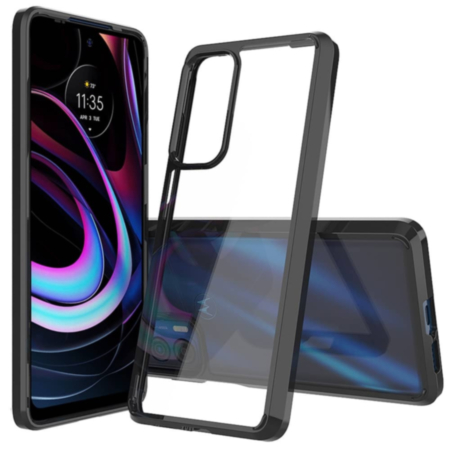 Moto G22 Hybrid Case with Air Cushion Technology - BLACK (Only Ground Shipping)