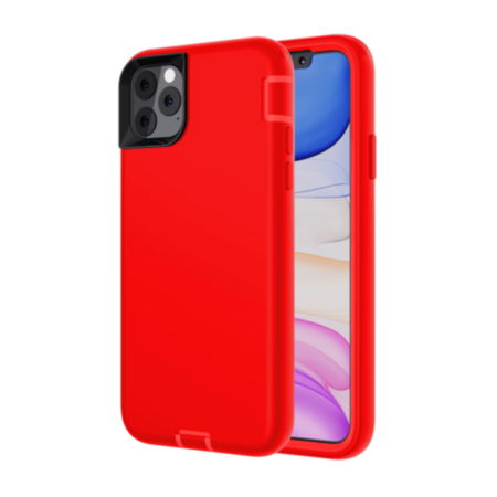 Silicone Design Heavy Duty Case - RED for iPhone 12 Mini (Only Ground Shipping)