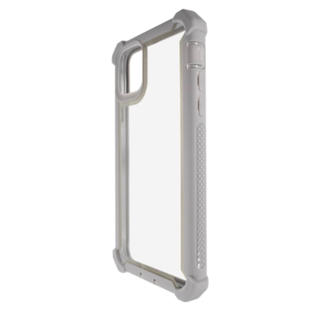 3in1 Hybrid Clear Soft TPU Hard PC Back Cover Case - GRAY for iPhone 12 / 12 Pro (Only Ground Shipping)