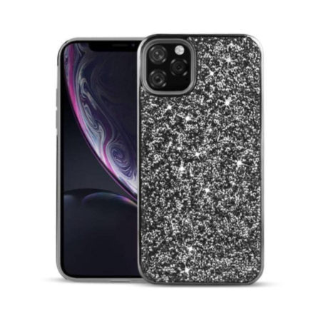 Bling Diamond Dual Layer Protection Case - BLACK for iPhone 12 Mini (Only Ground Shipping)
