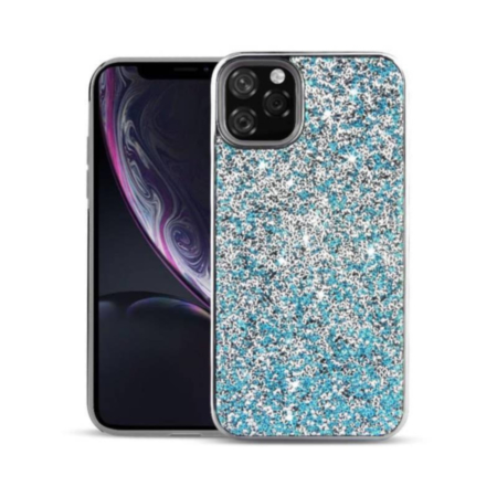Bling Diamond Dual Layer Protection Case - BLUE for iPhone 12 Mini (Only Ground Shipping)