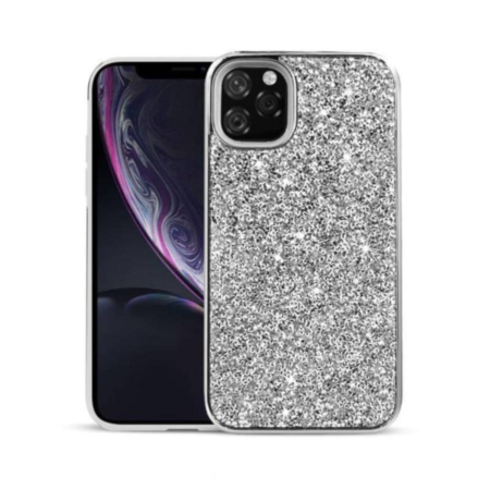 Bling Diamond Dual Layer Protection Case - SILVER for iPhone 12 Mini (Only Ground Shipping)