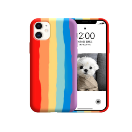 Rainbow Silicone Case - Style 2 for iPhone 12 Mini (Only Ground Shipping)