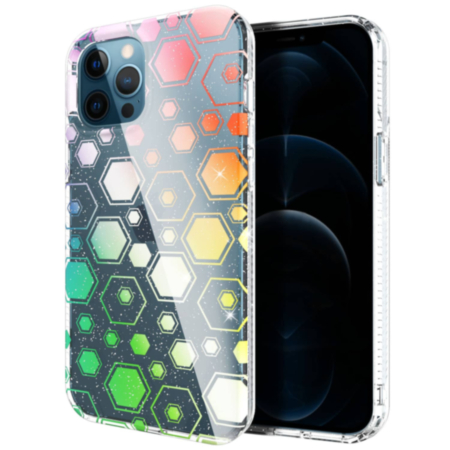 Laser Rainbow Soft TPU and Hard Plastic Case - Style 5 for iPhone 12 Pro Max (Only Ground Shipping)