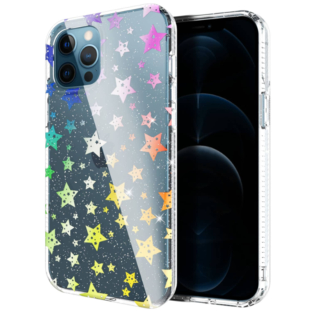 Laser Rainbow Soft TPU and Hard Plastic Case - Style 6 for iPhone 12 Pro Max (Only Ground Shipping)