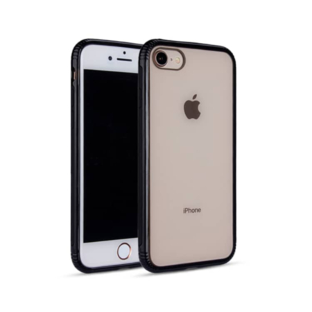 Shockproof Transparent Soft Gel TPU Case - BLACK for iPhone 8P / 7P / 6SP / 6P (Only Ground Shipping)