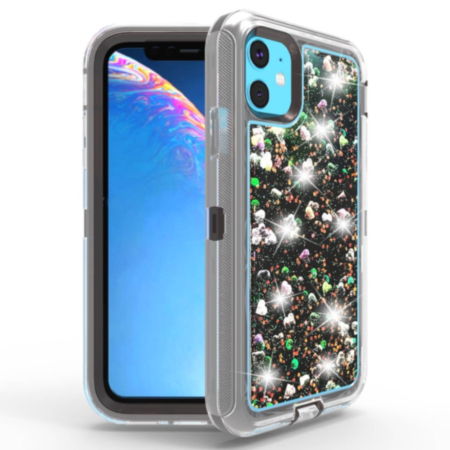 Protective Glitter Liquid Bumper Case - BLACK for iPhone 11 Pro (Only Ground Shipping)