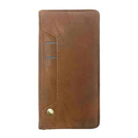 Galaxy S20 Genuine Leather Magnetic Wallet Case with Credit Card Slot - BROWN (Only Ground Shipping)