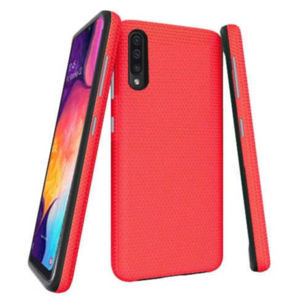 Galaxy A50s / A50 / A30s Shock Absorption Protective Dual Layer Case - RED (Only Ground Shipping)