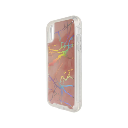 Marble Design Clear Bumper TPU Case - STRAWBERRY PINK for iPhone XR (Only Ground Shipping)