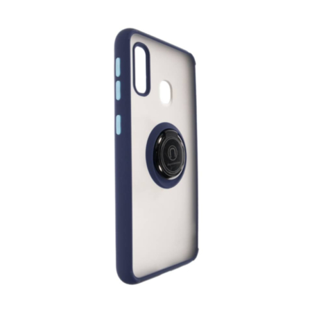Hard PC Rear / Soft TPU Colorful Border Case with I- ring Holder - Style 2 for Galaxy A20E (Only Ground Shipping)