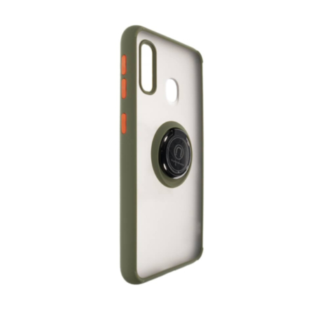 Hard PC Rear / Soft TPU Colorful Border Case with I- ring Holder - Style 6 for Galaxy A20E (Only Ground Shipping)