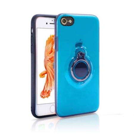 TPU Design Magnet Case with I-ring - BLUE for iPhone 8P / 7P (Only Ground Shipping)
