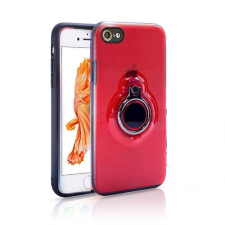 TPU Design Magnet Case with I-ring - RED for iPhone 8P / 7P (Only Ground Shipping)