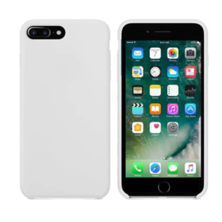 Soft Leather Silicone Case - WHITE (High Quality Metarial) for iPhone 8P / 7P (Only Ground Shipping)