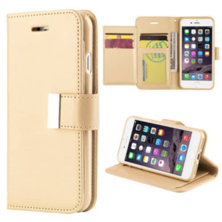 Design Wallet with Extra Pocket Case - GOLD for iPhone 8P / 7P (Only Ground Shipping)
