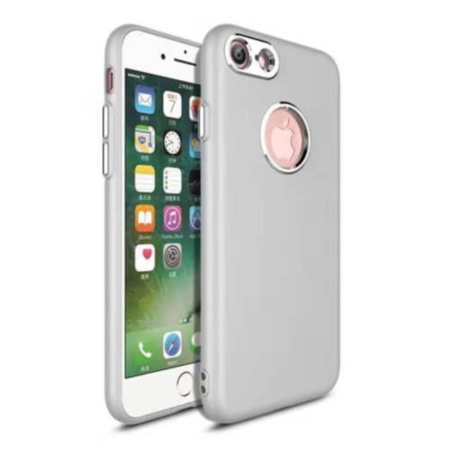 Super Slim TPU Case with Metal Design Border - SILVER for iPhone 8P / 7P (Only Ground Shipping)