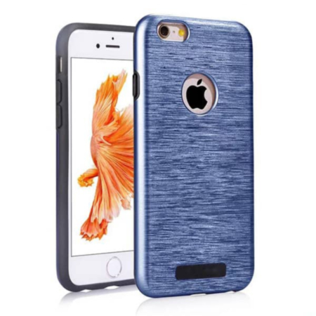 New Hybrid Metal Brushed Case - NAVY BLUE for iPhone 8P / 7P (Only Ground Shipping)