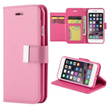 Design Wallet with Extra Pocket Case - PINK for iPhone 8P / 7P (Only Ground Shipping)