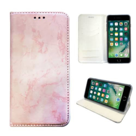 Marble Design Wallet Case - PINK for iPhone 8P / 7P / 6SP / 6P (Only Ground Shipping)